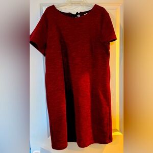 Loft short sleeved sweater dress in rich red color. Excellent used condition.